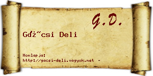 Gácsi Deli névjegykártya